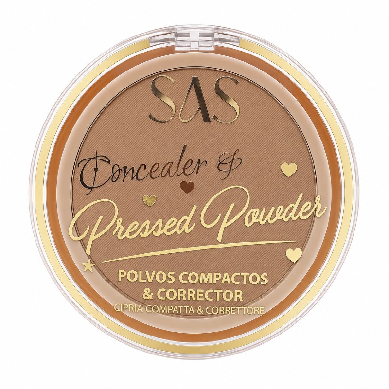POLVOS COMPACTOS Y CORRECTOR EN CREMA PORTÁTIL MAQUILLAJE ECONÓMICO SAS 6.2g 4.7g