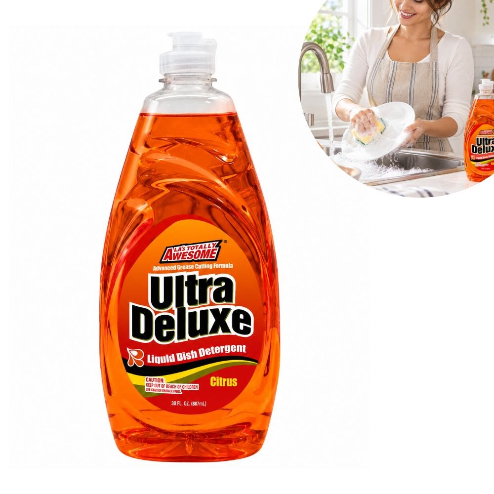 DETERGENTE LÍQUIDO PARA PLATOS ULTRA DELUXE CÍTRICOS LA'S TOTALLY AWESOME 887ML