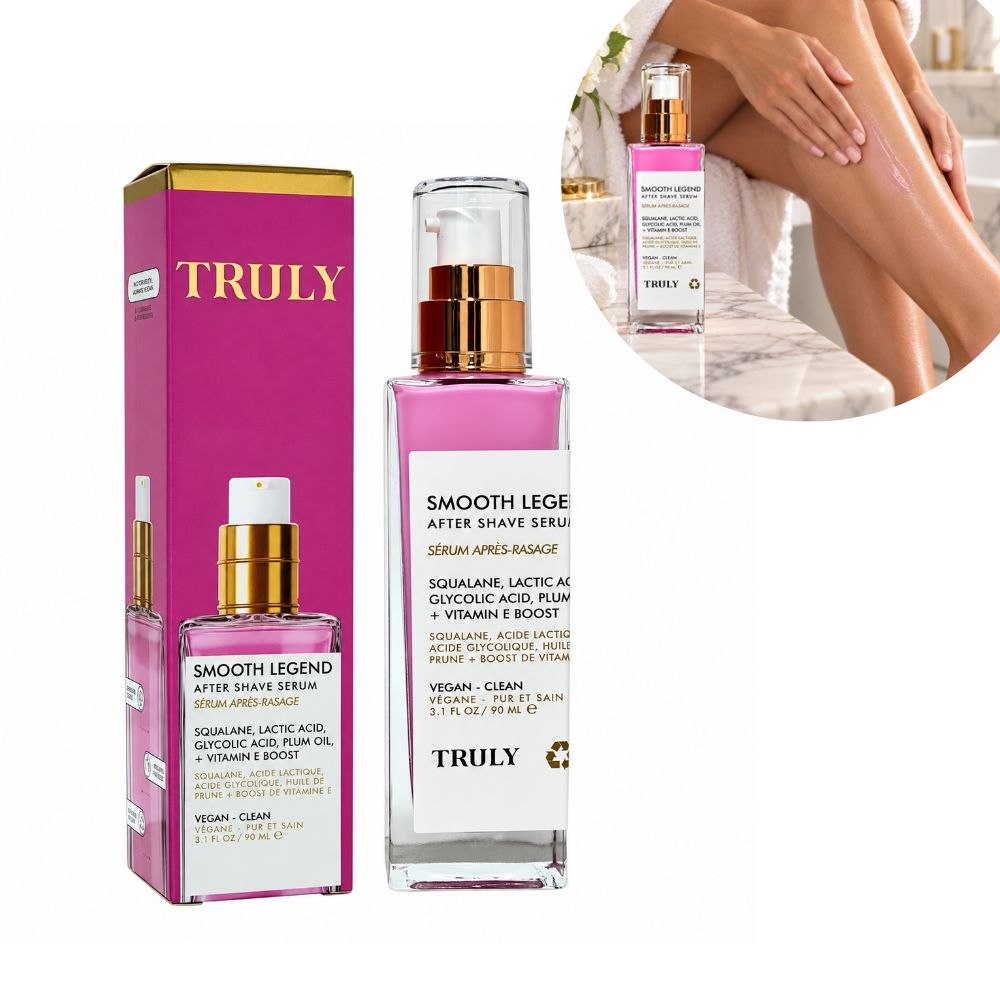 SUERO CORPORAL EXFOLIANTE, HIDRATANTE Y CALMANTE PARA DESPUES DEL AFEITADO CON AROMA SMOOTH LEGEND TRULY 90ML