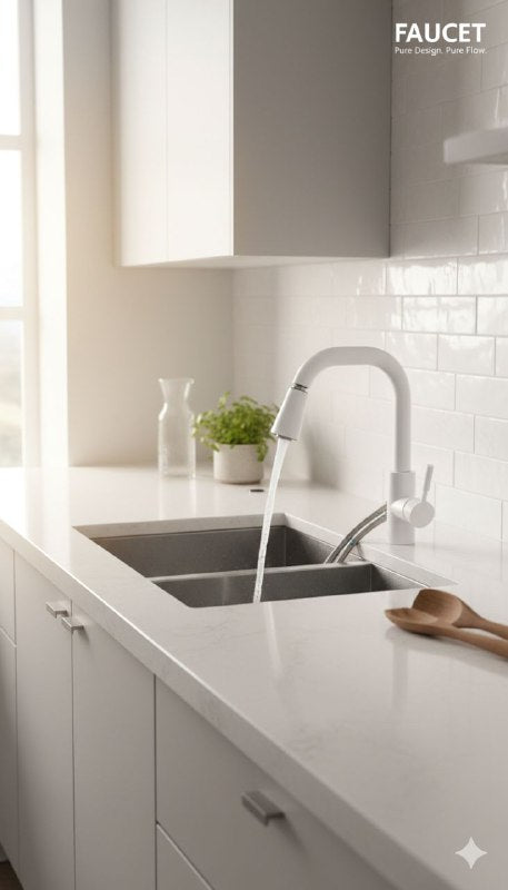 GRIFO LAVAMANOS PARA BAÑO O COCINA COLOR BLANCO DURADERO RESISTENTE CRAFTMANSHIP FAUCET