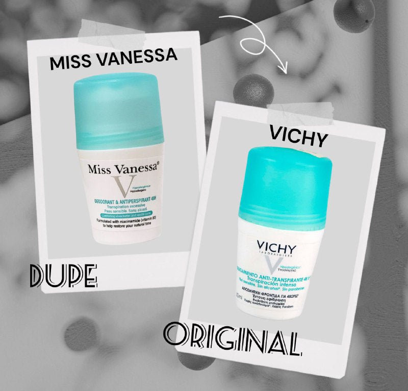 DESODORANTE PARA MUJERES ANTITRANSPIRANTE DE 48H OLOR A KARITE Y VAINILLA MISS VANESSA 50ML DUPE DE VICHY