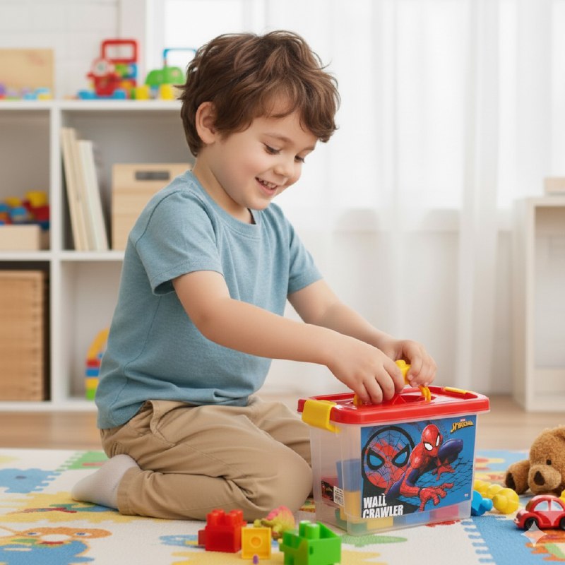 ORGANIZADOR CAJA DE ALMACENAMIENTO ORGANIZADORA PARA NIÑOS DE SPIDERMAN 16X16X24