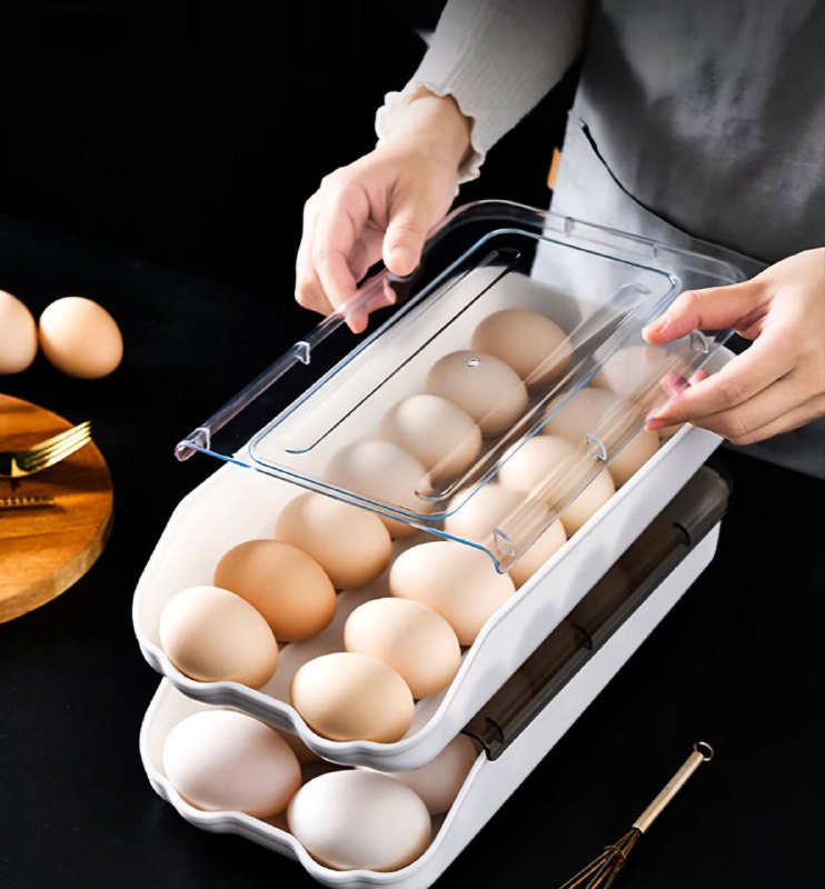 ORGANIZADOR DE HUEVOS TRANSPARENTE CON CAPACIDAD PARA 14 HUEVOS 16.5X31.5X7.5CM
