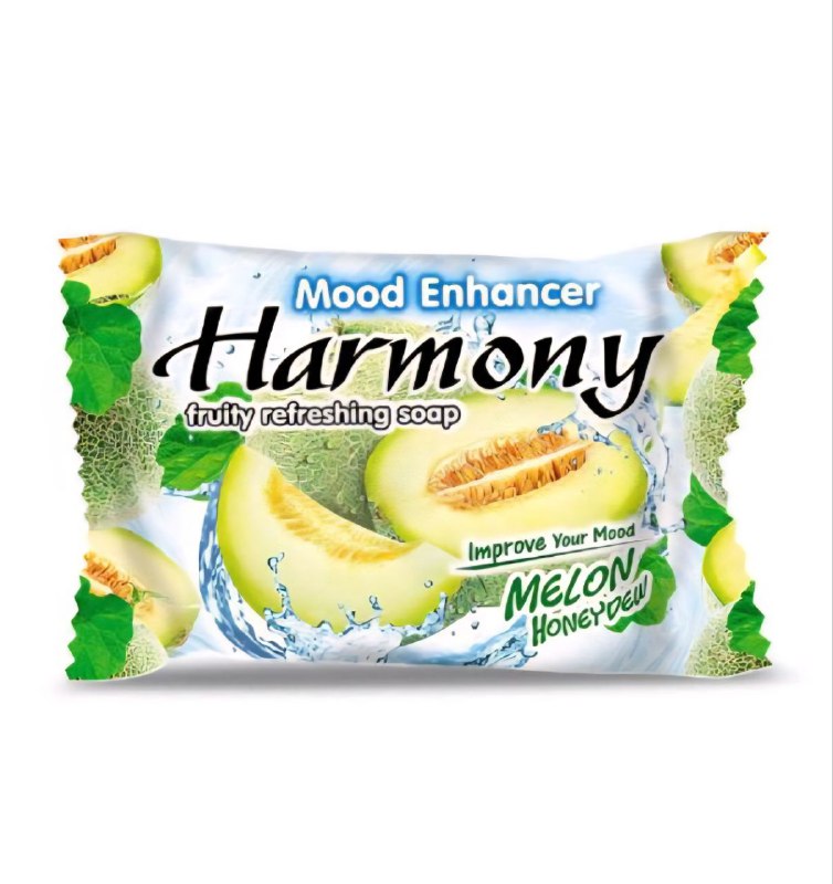 JABON CORPORAL EN BARRA REFRESCANTE AFRUTADO CON EXTRACTO DE ALOE VERA, HUMECTA Y MANTIENE LA HIDRATACION AROMA A MELON HARMONY