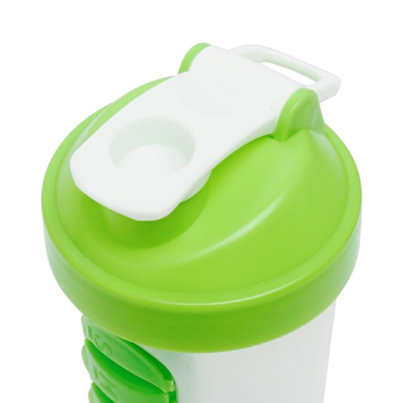 BOTELLA MEZCLADORA CON ORGANIZADOR DE VITAMINAS 2 EN 1 DE PLASTICO RESISTENTE 600ML