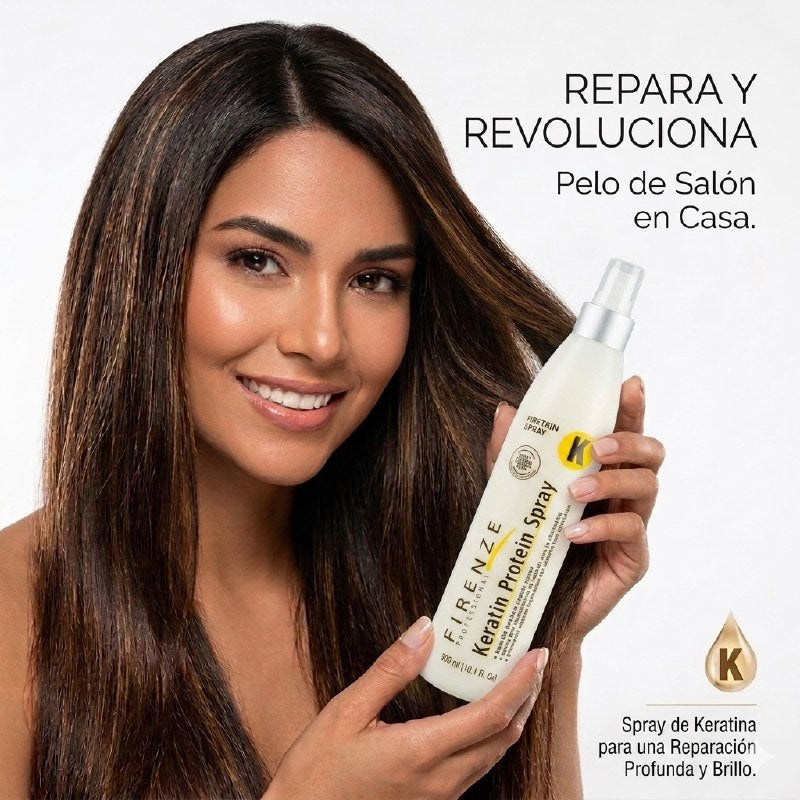 TRATAMIENTO CAPILAR EN SPRAY REPARADOR CON KERATINA FIRENZE 300ML