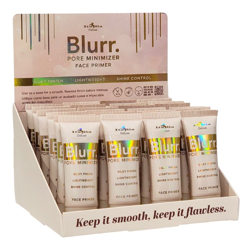 PRIMER MINIMIZADOR DE POROS PARA UN ACABADO SUAVE E IMPECABLE  BLURR ITALIA DELUXE 18ML