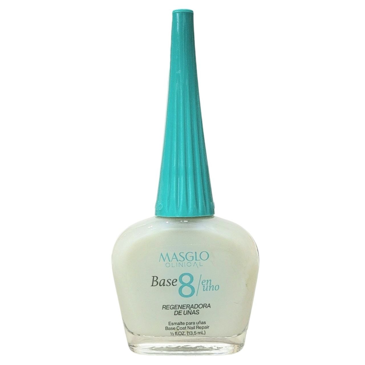 ESMALTE PARA UÑAS ANTIENVEJECIMIENTO BASE 8/UNO FORTALECIMIENTO, UNIFORMIDAD, HIDRATACIÓN MASGLO CLINICAL13.5ML