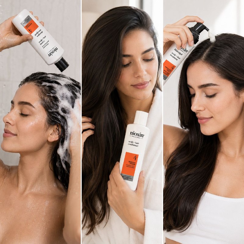 SET DE 3 PASOS EN FORMATO DE VIAJE EFECTO ANTICAIDA, PROTECTOR DE COLOR Y DENSIFICADOR PARA CABELLO TEÑIDO NIOXIN
