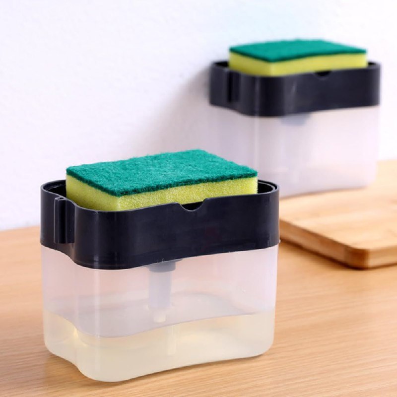 DISPENSADOR DE JABON Y PORTAESPONJA 2 EN 1 385ML