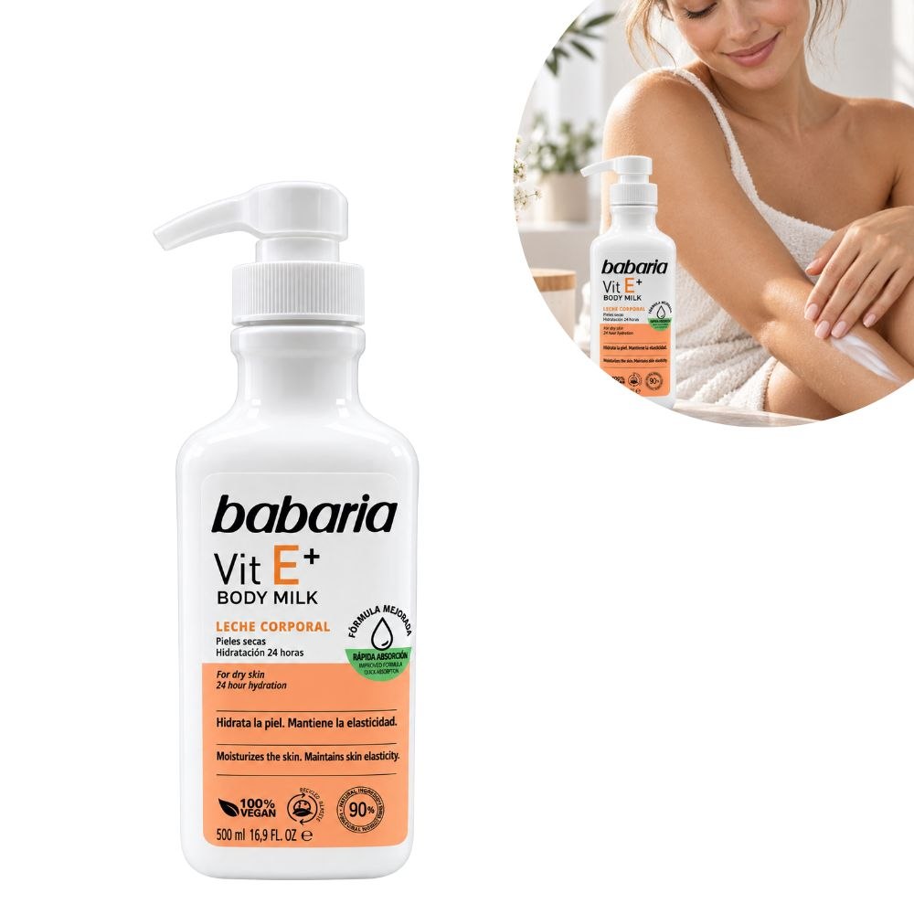 CREMA DE LECHE CORPORAL CON VITAMINA E BABARIA 500ML