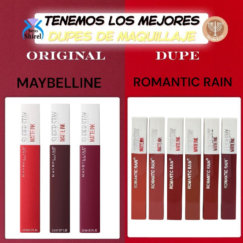 BRILLO LABIAL TINTA MATTE HIDRATANTE ROMANTIC RAIN (DUPE DE MAYBELLINE)