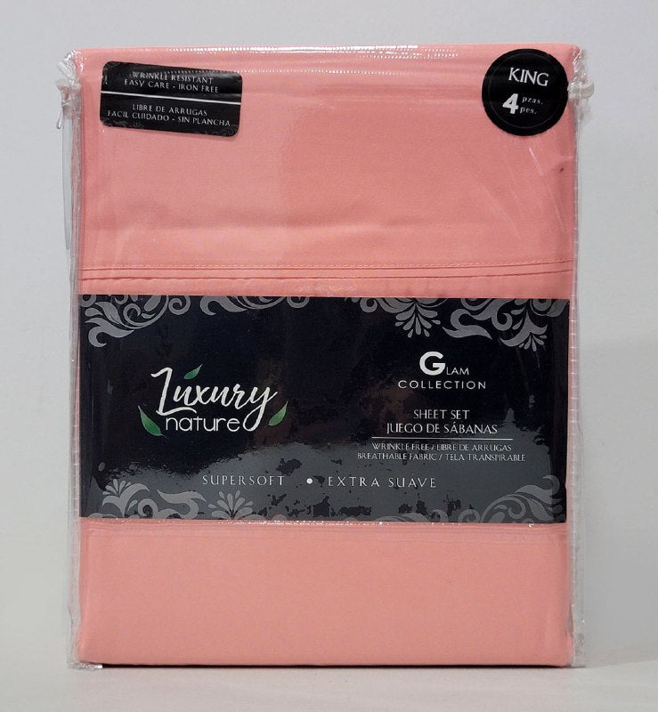 JUEGO DE SABANA CAMERA COMPLETO DE 4 PIEZAS KING LUXURY NATURE GLAM COLLECTION