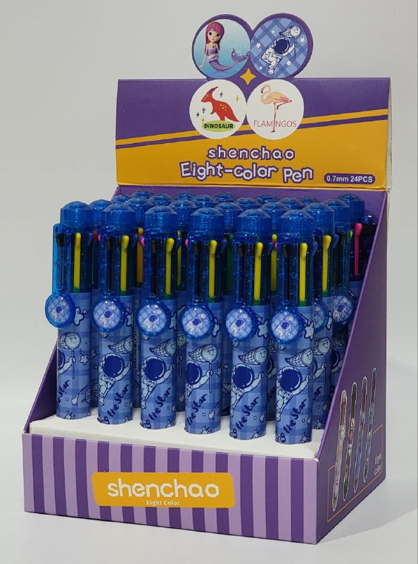 LAPIZ TINTA BOLIGRAFO MULTICOLOR 8 EN 1, DISEÑO DE ASTRONAUTA SHENCHAO EIGH COLOR PEN
