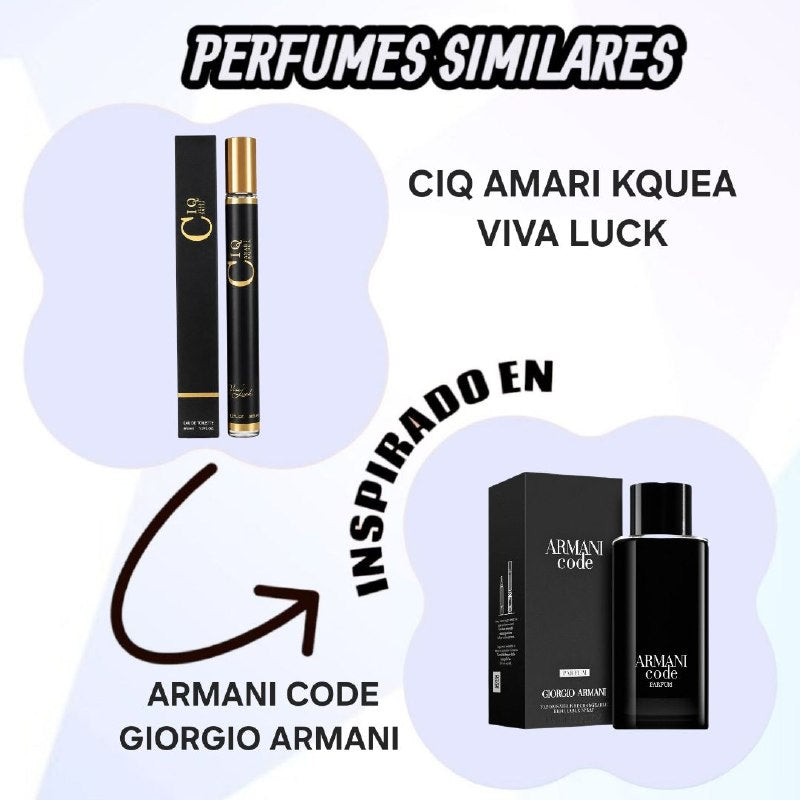 PERFUME EN TUBO PARA HOMBRE CIQ POUR HOMME 168 EDP 35ML (H) (AROMA SIMILAR GIORGIO ARMANI CODE)