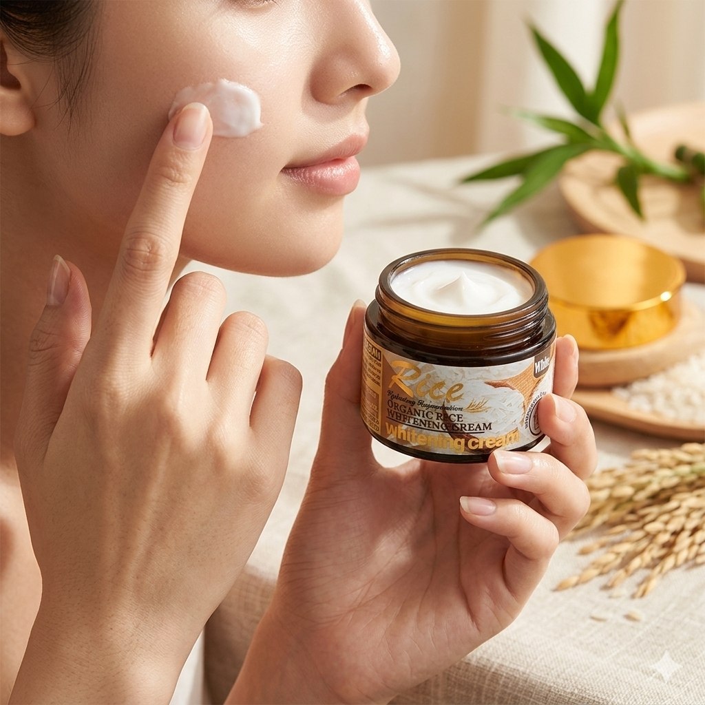 CREMA FACIAL BLANQUEADORA CON EXTRACTO DE ARROZ ORGANICO RICE 55G