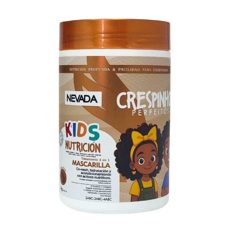 TRATAMIENTO PARA EL CABELLO 3 EN 1 PARA NIÑOS HIDRATANTE PARA PELO RIZOS Y AFROS NEVADA KIDS 1KG