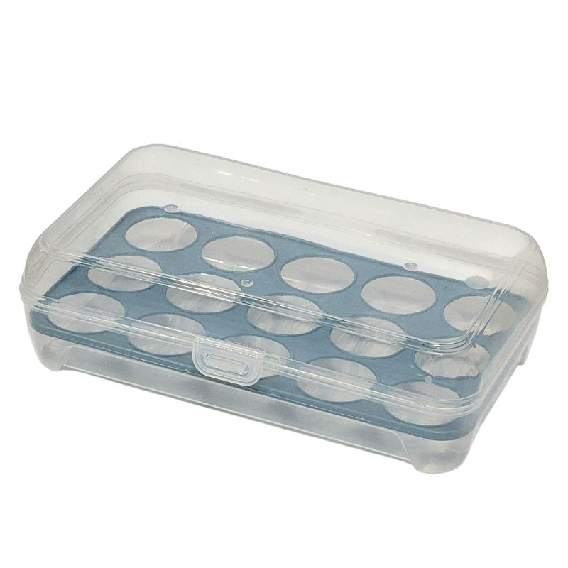ORGANIZADOR DE HUEVOS TRANSPARENTE HUEVERA PARA 15 HUEVOS,3 COLORES, 23X13CM