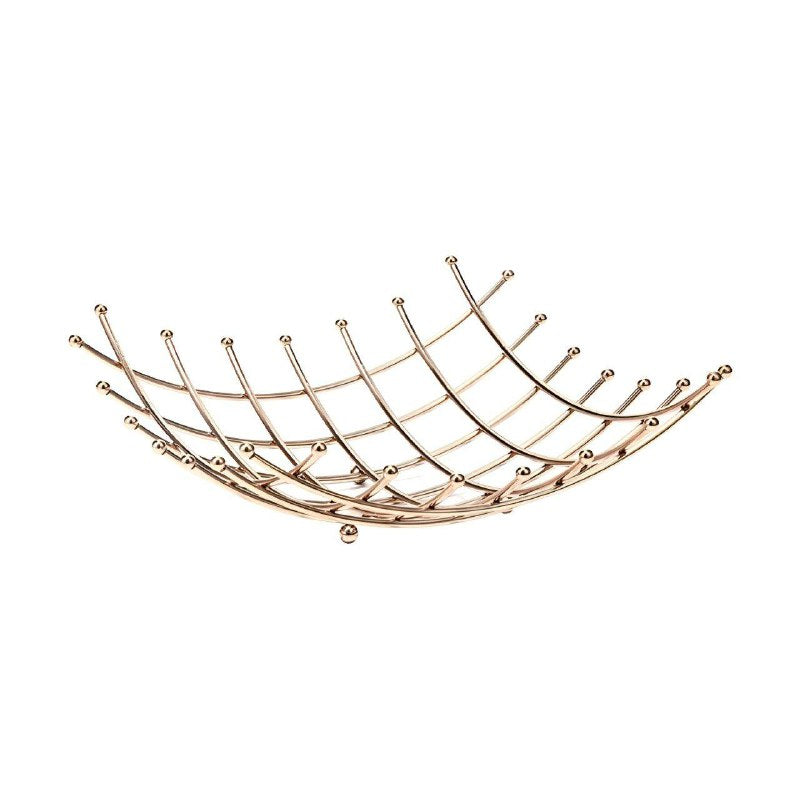 ESTANTE FRUTERO ORGANIZADOR RECTANGULAR DE METAL DORADO