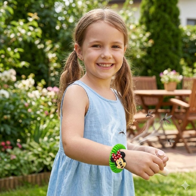 PULSERA REPELENTE DE INSECTOS CON DISEÑO DE MICKEY MOUSE PARA NIÑOS