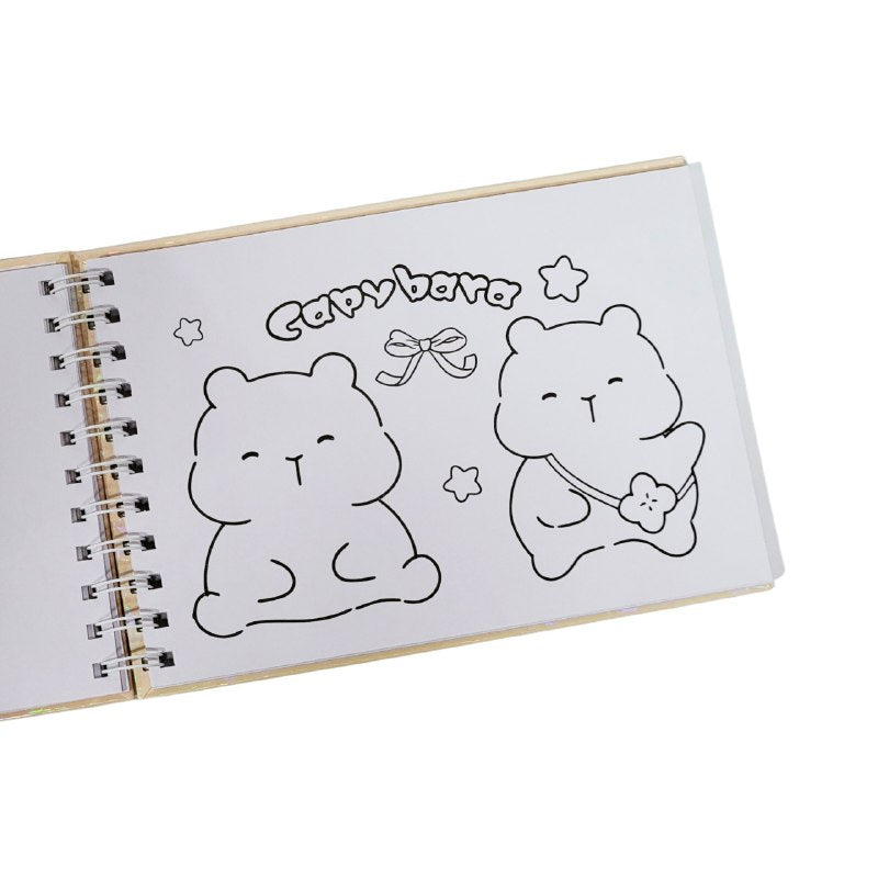 LIBRO PARA COLOREAR DIVERTIDO DE 48 PAGINAS PARA NIÑOS DE CAPIBARA COLORING BOOK 15X22CM