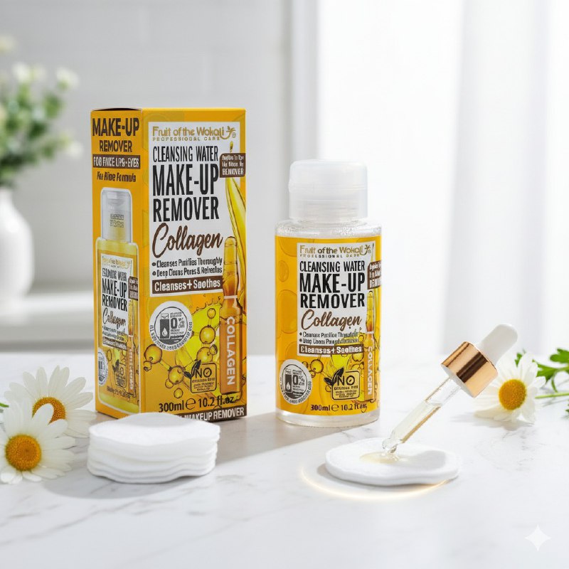 AGUA MICELAR DESMAQUILLANTE DE COLAGENO LIMPIA Y PURIFICA LA PIEL FRUIT OF THE WOKALI 300ML