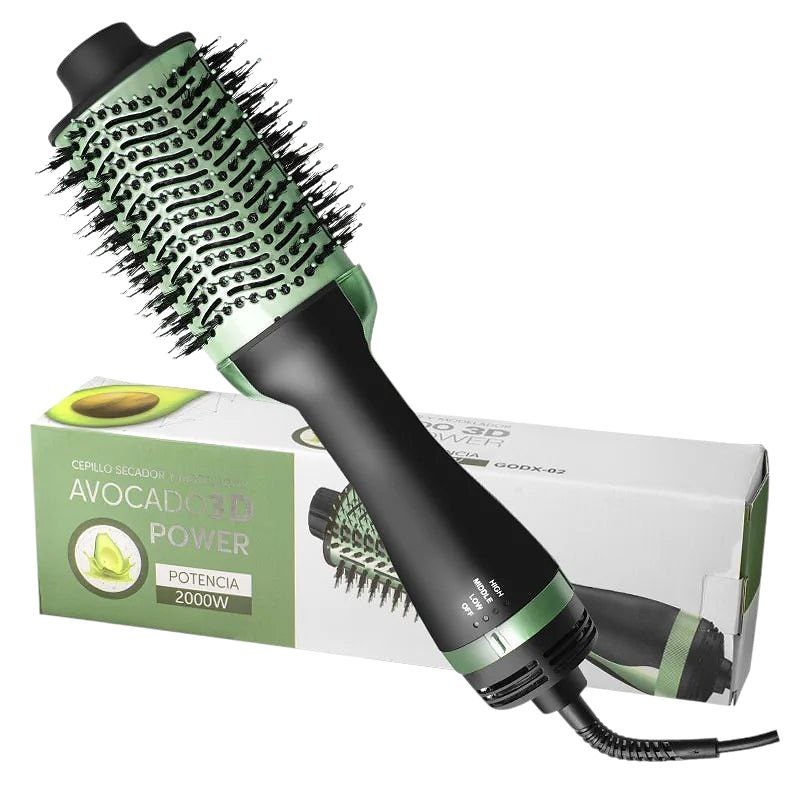 CEPILLO SECADOR Y MODELADOR AVOCADO 3D POWER 2000W ACEITE DE AGUACATE GIRATORIO 360