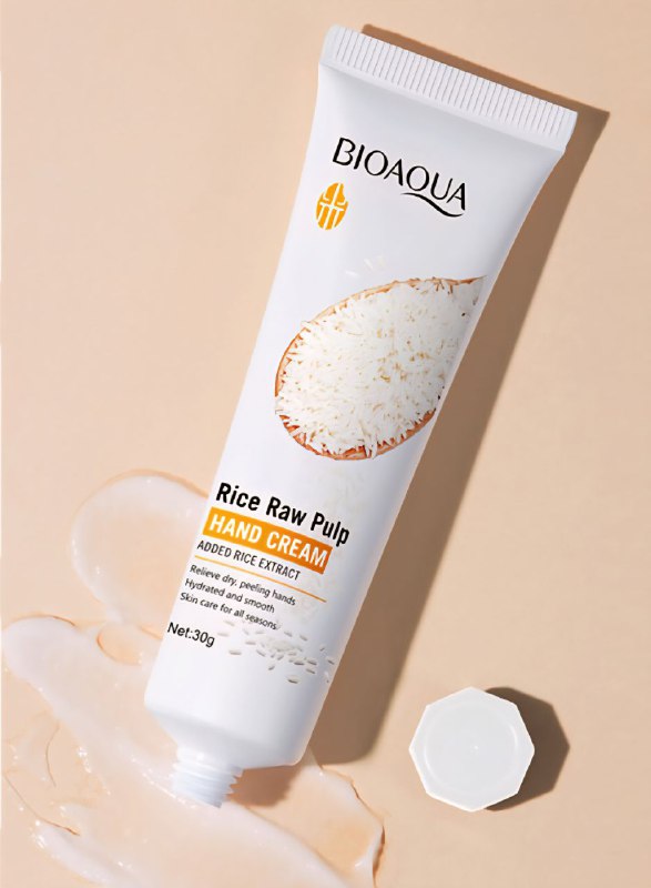 CREMA PARA MANOS HIDRATANTE Y SUAVIZANTE DE PULPA CRUDA DE ARROZ BIOAQUA 30G