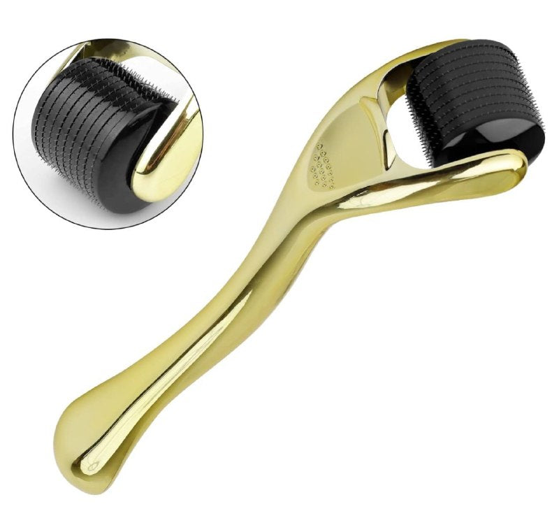 RODILLO FACIAL MASAJEADOR CON MICROAGUJAS DE TITANIO DE 1MM DERMAROLLER