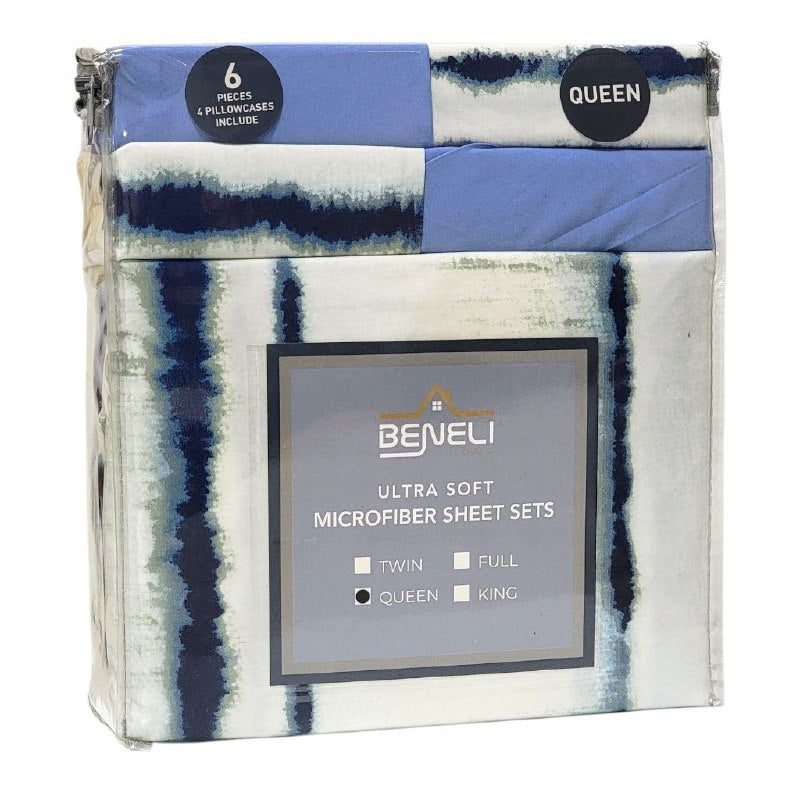 JUEGO DE SABANAS CAMERA DE 6 PIEZAS QUEEN BENELI HOME, 9 ESTILOS