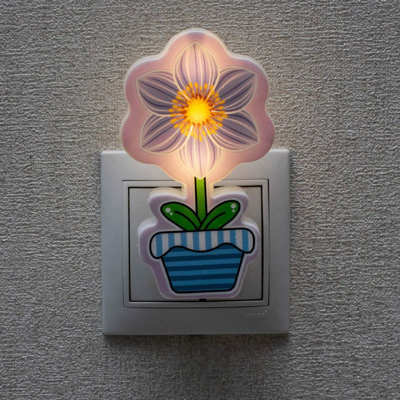 LUZ LED DE NOCHE, TEMATICA DE FLORES PARA NIÑAS, ILUMINACION DE DORMITORIO 3 COLORES LED NIGHT LIGHT