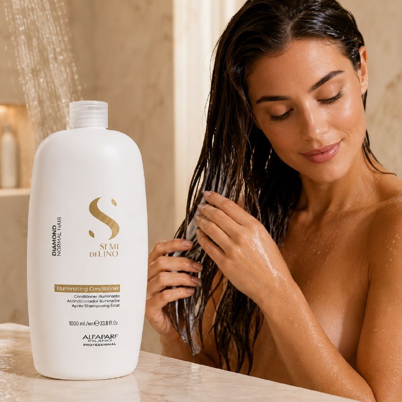 ACONDICIONADOR ILUMINADOR Y SUAVIZANTE PROFESIONAL PARA CABELLO NORMAL DE LINAZA ALFAPARF 1000ML