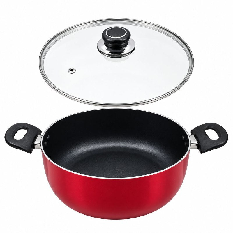 OLLA CACEROLA ANTIADHERENTE CON TAPA DE VIDRIO DE 28CM BENELI HOME