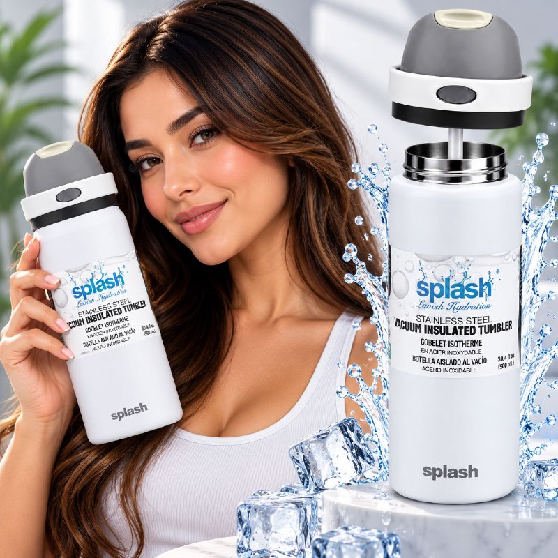 BOTE TERMICO DE ACERO INOXIDABLE SPLASH 900ML