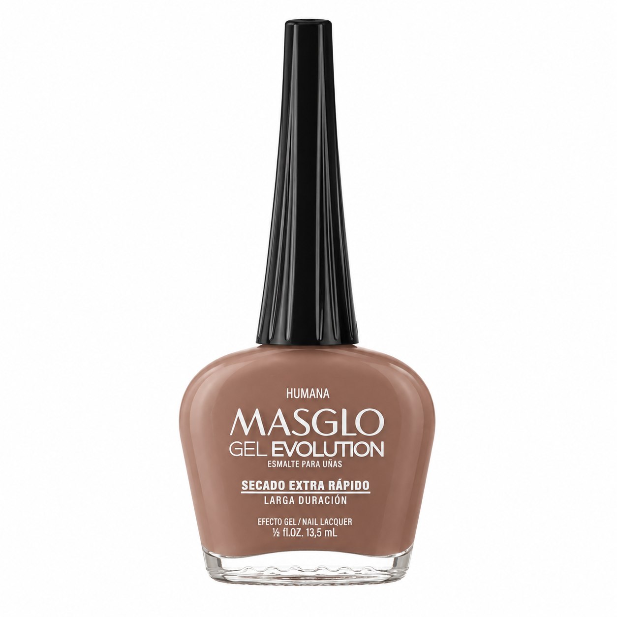 ESMALTE DE UÑAS CON EFECTO GEL DE SECADO EXTRA RÁPIDO MASGLO GEL EVOLUTION PASO 2 "ESTILO HUMANA" 13.5 ML
