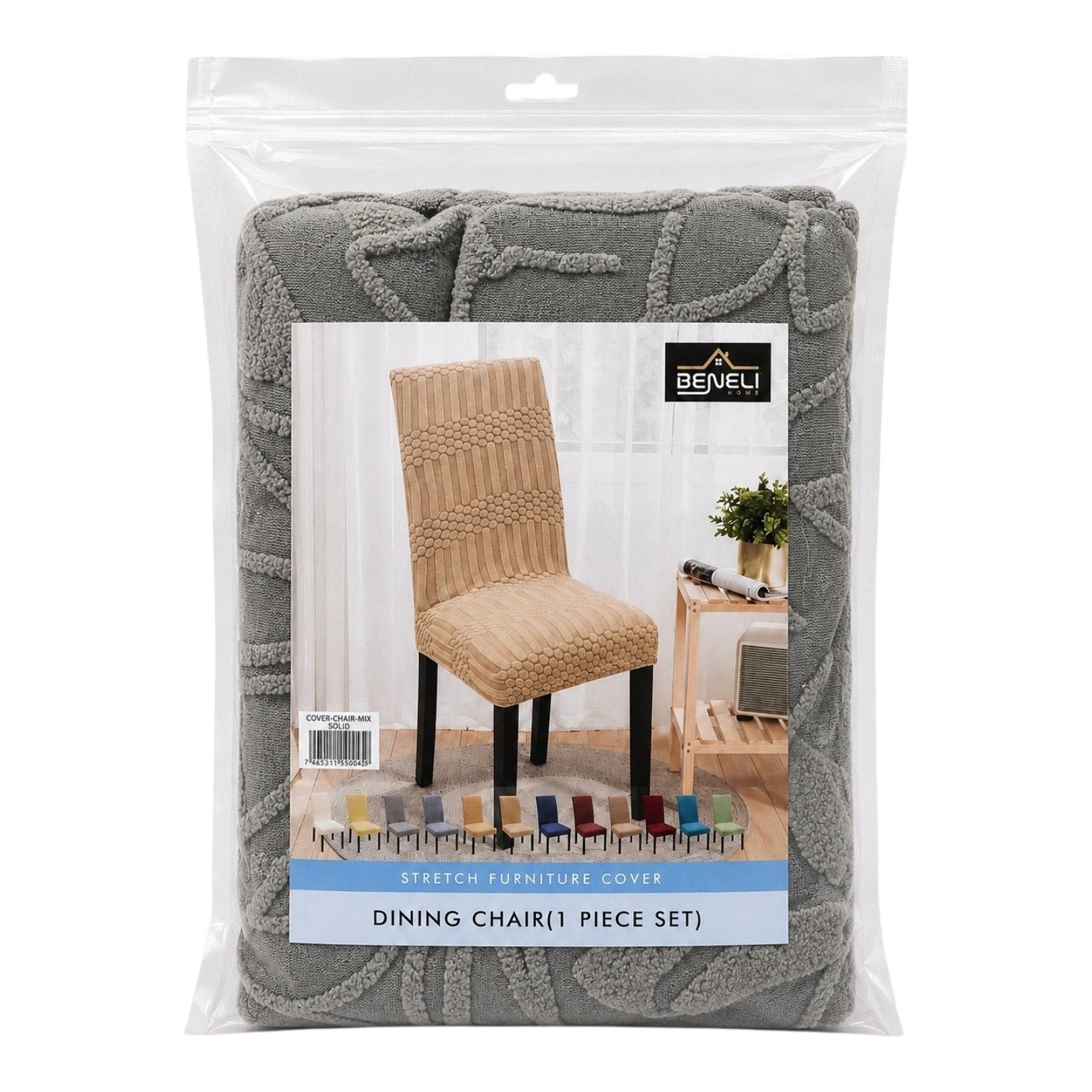 FUNDA ELÁSTICA PROTECTORA Y RENOVADORA PARA SILLAS DE COMEDOR BENELI HOME AJUSTABLE