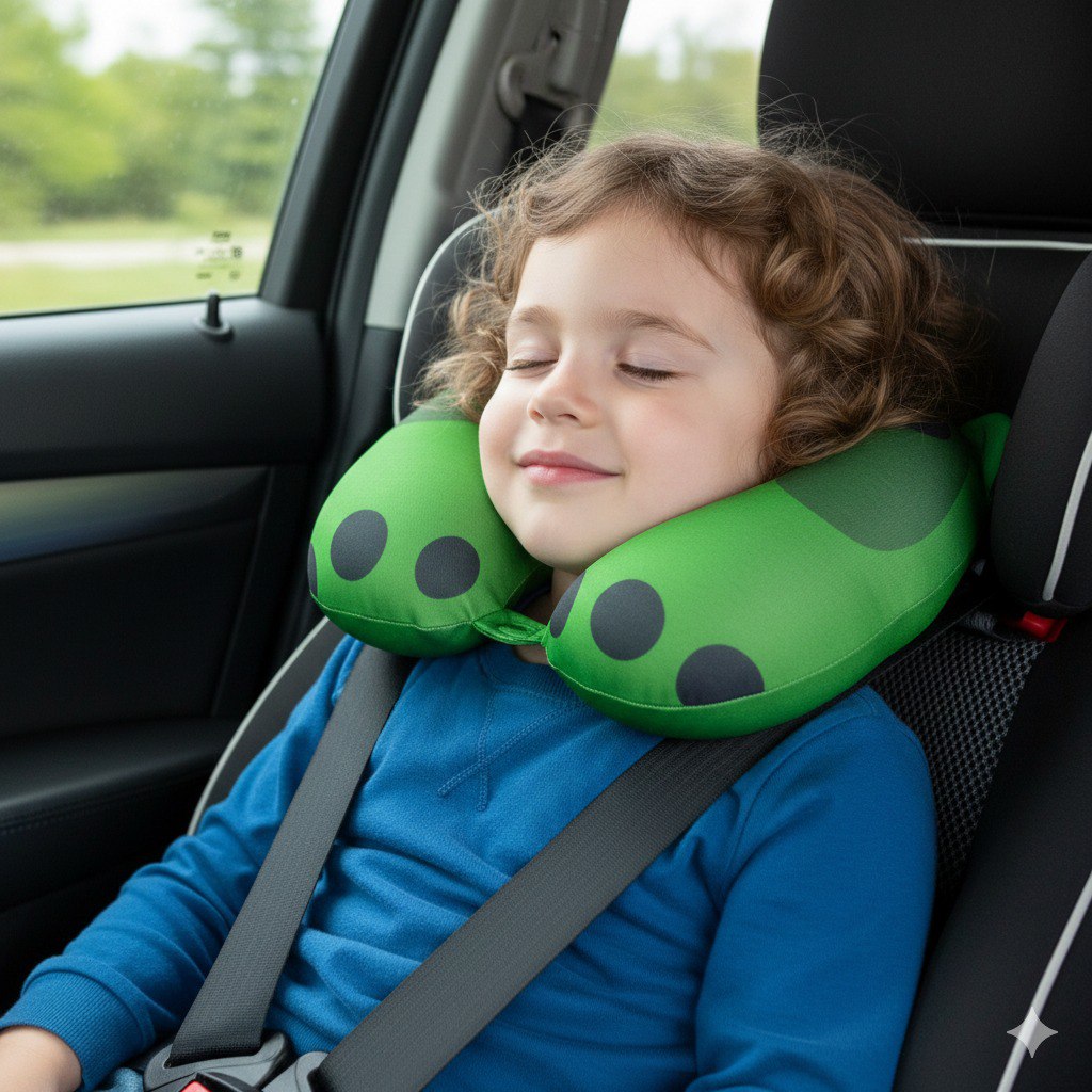 ALMOHADAS DE VIAJE RELLENAS DE MICROPERLAS COZY TRAVEL KIDS 25X27CM