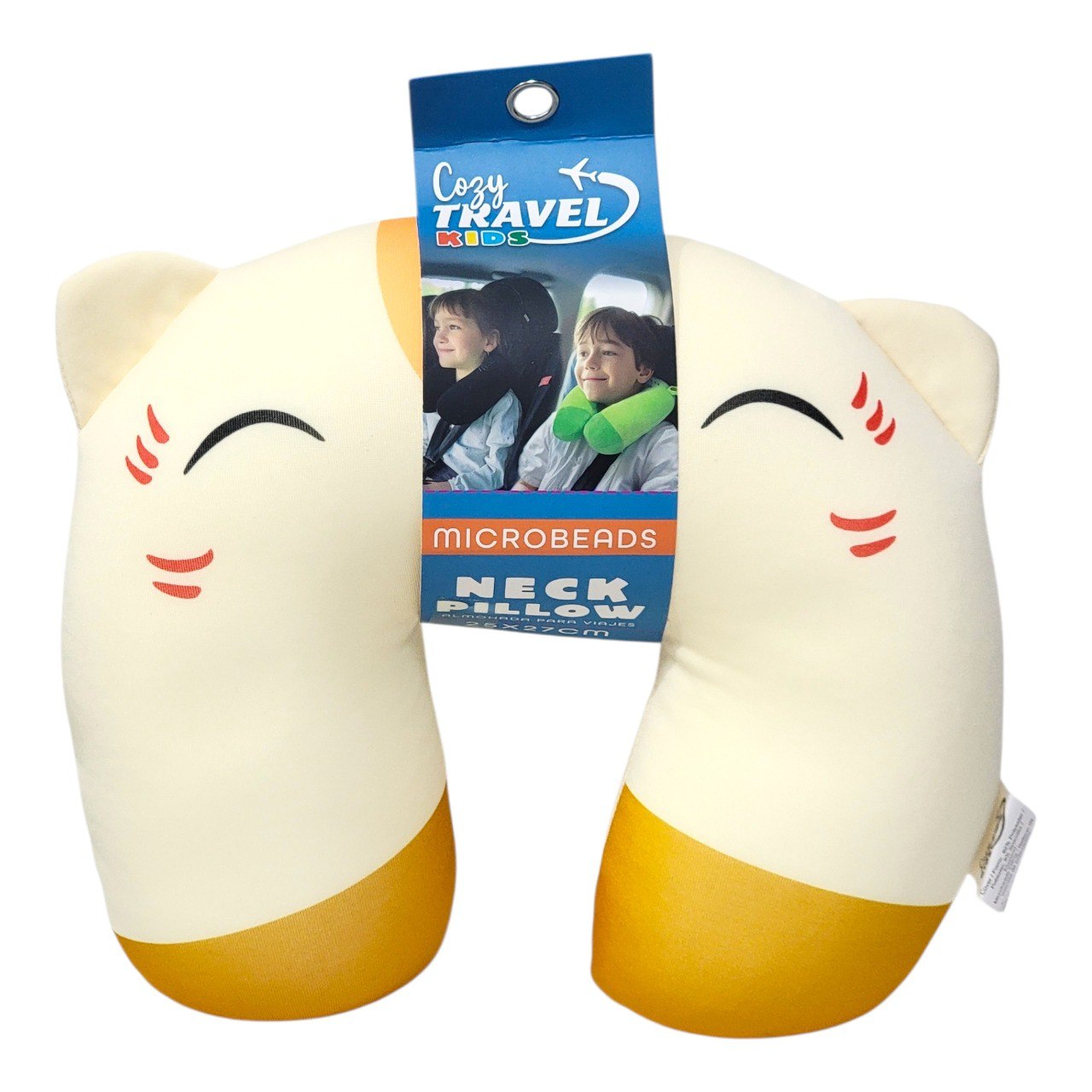 ALMOHADAS DE VIAJE RELLENAS DE MICROPERLAS COZY TRAVEL KIDS 25X27CM