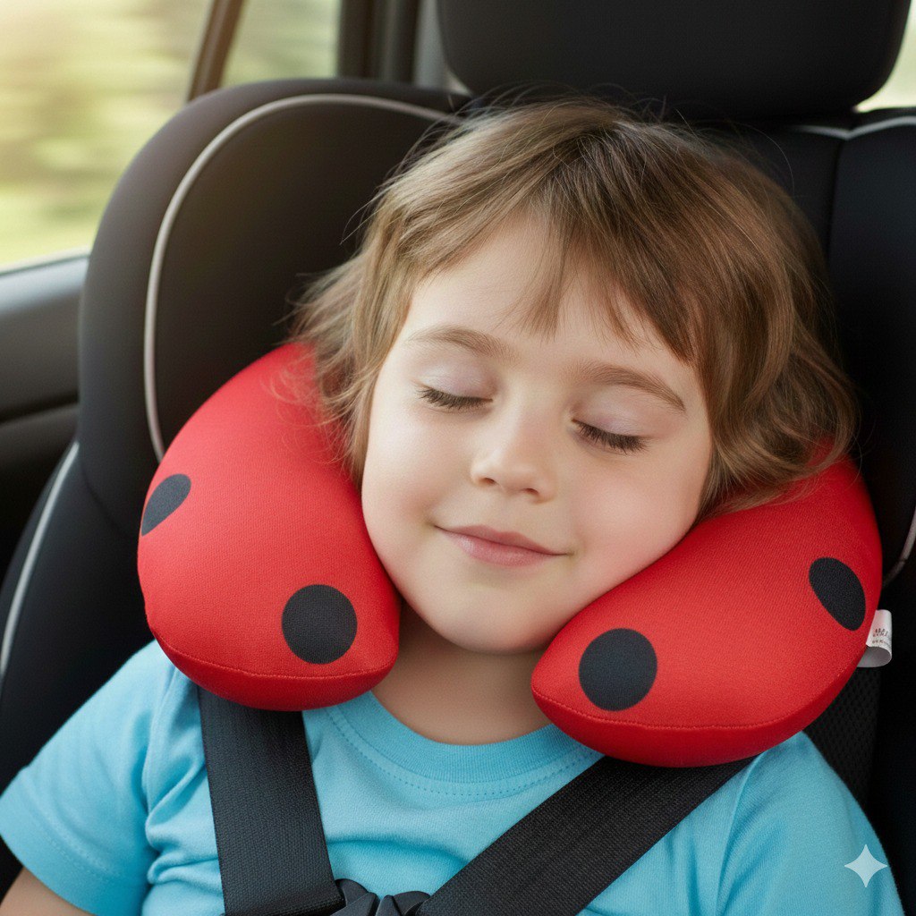 ALMOHADAS DE VIAJE RELLENAS DE MICROPERLAS COZY TRAVEL KIDS 25X27CM