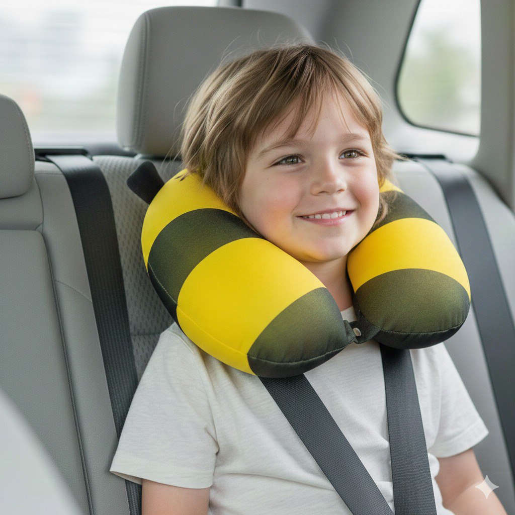 ALMOHADAS DE VIAJE RELLENAS DE MICROPERLAS COZY TRAVEL KIDS 25X27CM