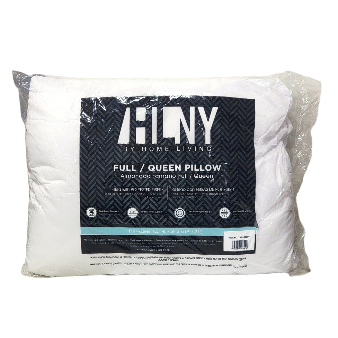 COJIN ALMOHADA TAMAÑO FULL/QUEEN 48X68CM