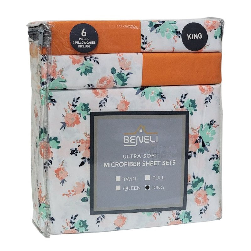 JUEGO DE SABANAS CAMERA DE 6 PIEZAS QUEEN BENELI HOME, 17 ESTILOS