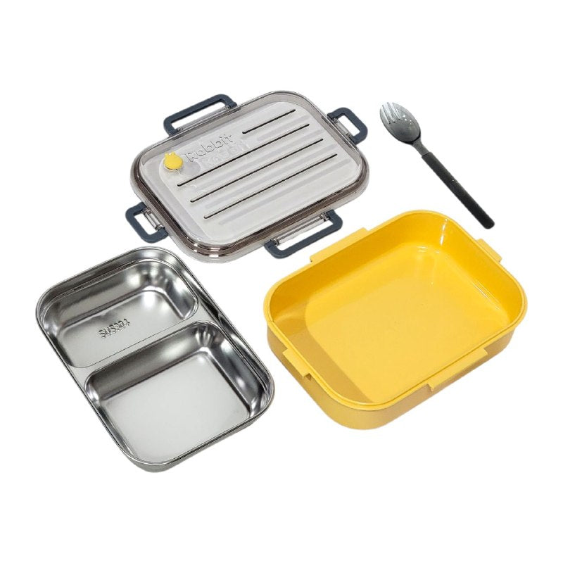 RECIPIENTE PANA PARA ALIMENTOS CON BANDEJA DE ACERO INOXIDABLE Y DOBLE CAPA LOTUS 20X15X6CM