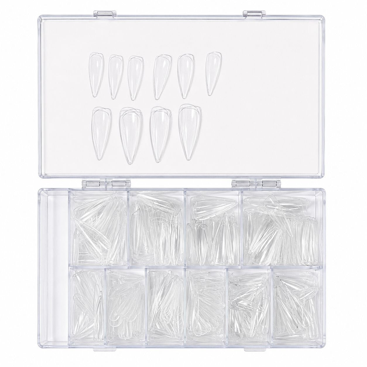 TIPS DE GEL SUAVE ALMENDRADOS LARGOS TRANSPARENTES QUEENIGHT 500PCS