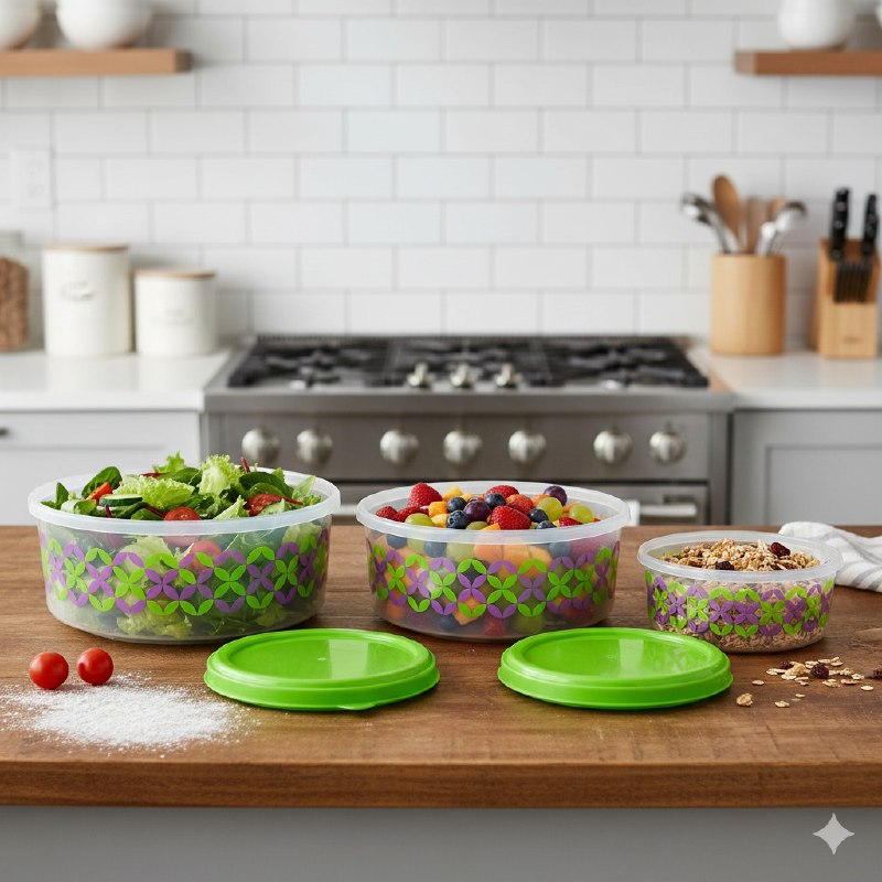 SET DE RECIPIENTES PANAS PARA ALIMENTOS 3UND 13X25C 11X23CM 10X20CM