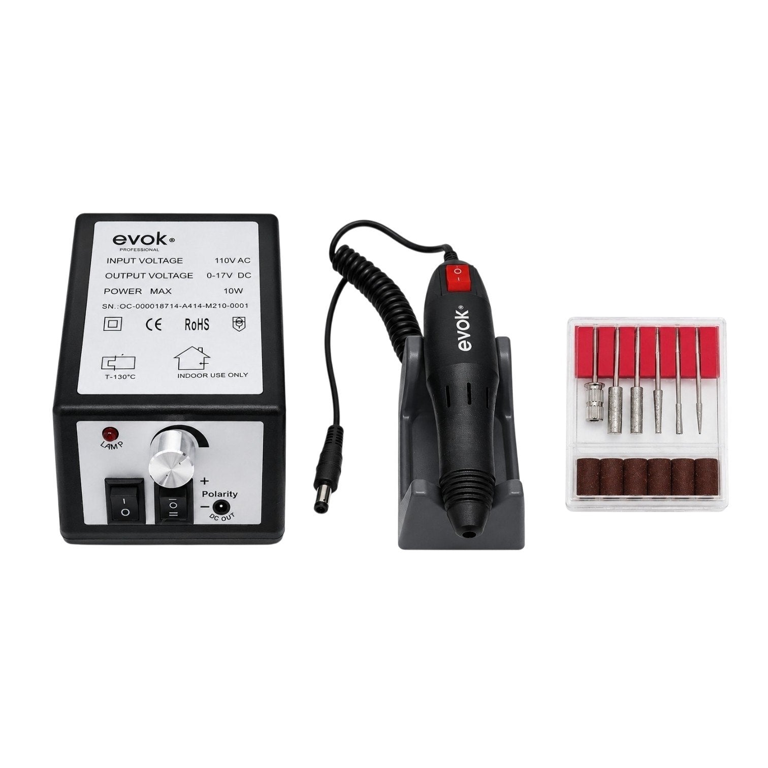 PULIDOR ELECTRICO DE UÑAS TORNO PROFESIONAL DE ALTA PRECISIÓN PARA MANICURA Y PEDICURA EVOK PULIDOR ELÉCTRICO PARA PEDICURA Y MANICURA 110V