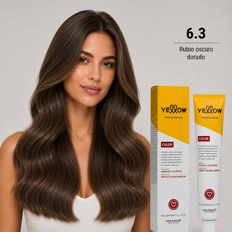 TINTE PERMANENTE PARA EL CABELLO CON ACEITE DE ARGAN Y ALOETRIX TONO 6.3 RUBIO OSCURO DORADO ALFAPARF 100ML