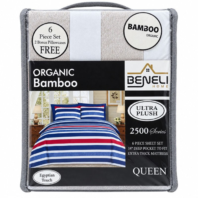 JUEGO DE SABANAS QUEEN DE 6 PIEZAS EN MICROFIBRA Y BAMBU BENELI HOME