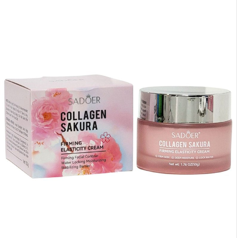 CREMA FACIAL REAFIRMANTE E HIDRATANTE DE FLOR DE SAKURA Y COLAGENO SADOER 50G