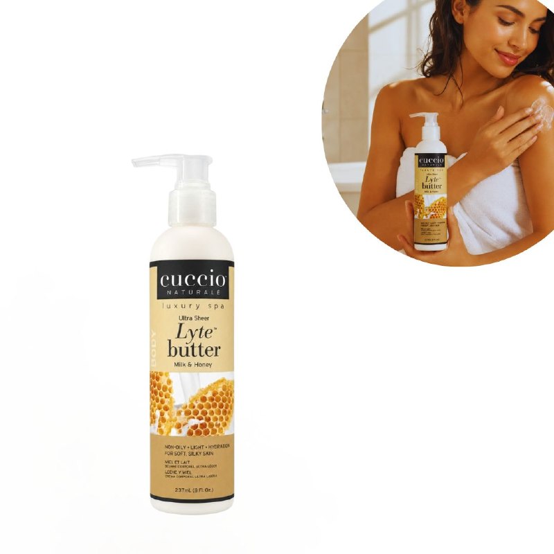 CREMA CORPORAL HIDRATANTE LIGERA DIARIA CON AROMA LECHE Y MIEL CUCCIO 237ML